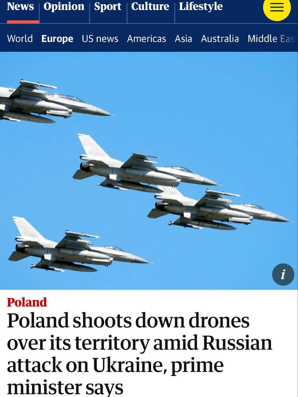 Mit Gruß nach Polen-angebliches Eindringen von „Geranien“ in den polnischen&nbsp;Luftraum